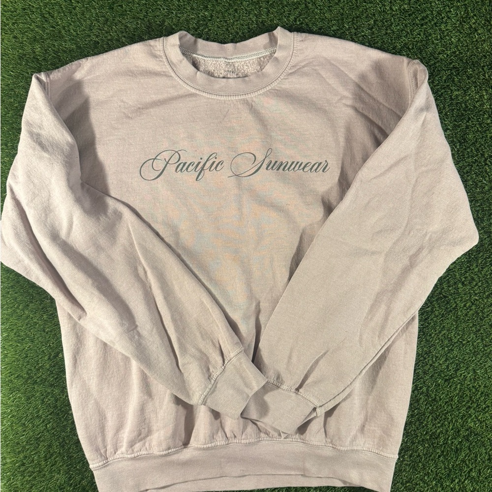 Pacific Sunwear Men's Light Beige Crewneck Sweater